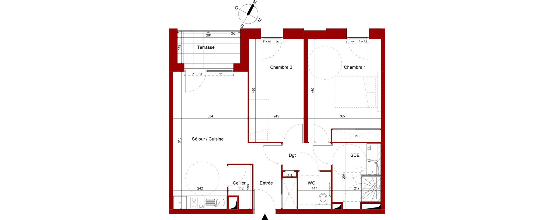 Appartement T3 meubl&eacute; de 62,72 m2 &agrave; Roubaix Potennerie