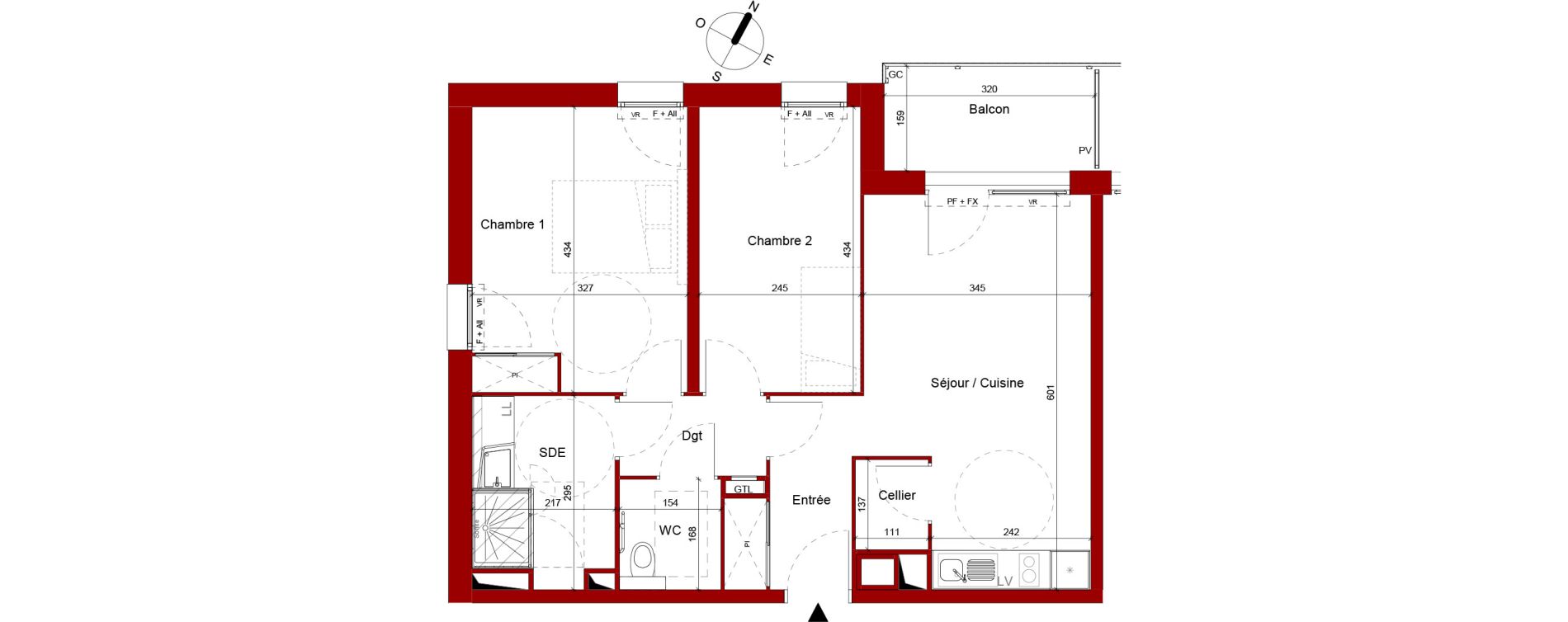 Appartement T3 meubl&eacute; de 61,03 m2 &agrave; Roubaix Potennerie