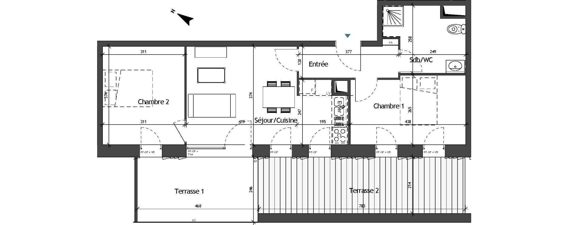 Appartement T3 de 54,25 m2 &agrave; Roubaix Fresnoy mackellerie