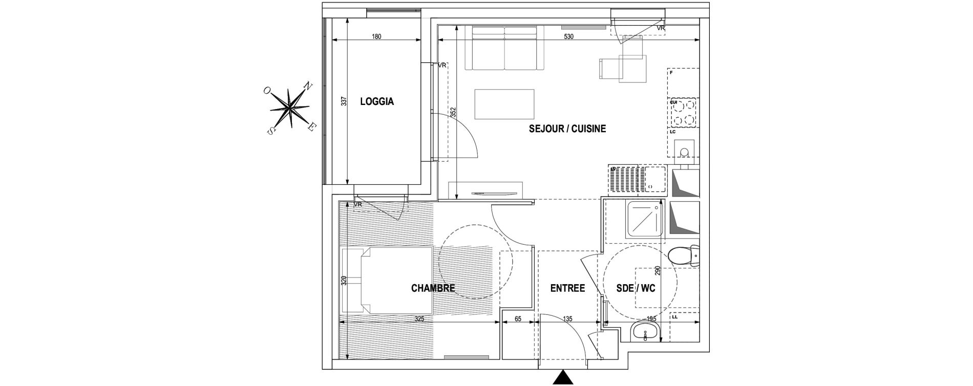 Appartement T2 de 39,95 m2 &agrave; Roubaix Fraternit&eacute;