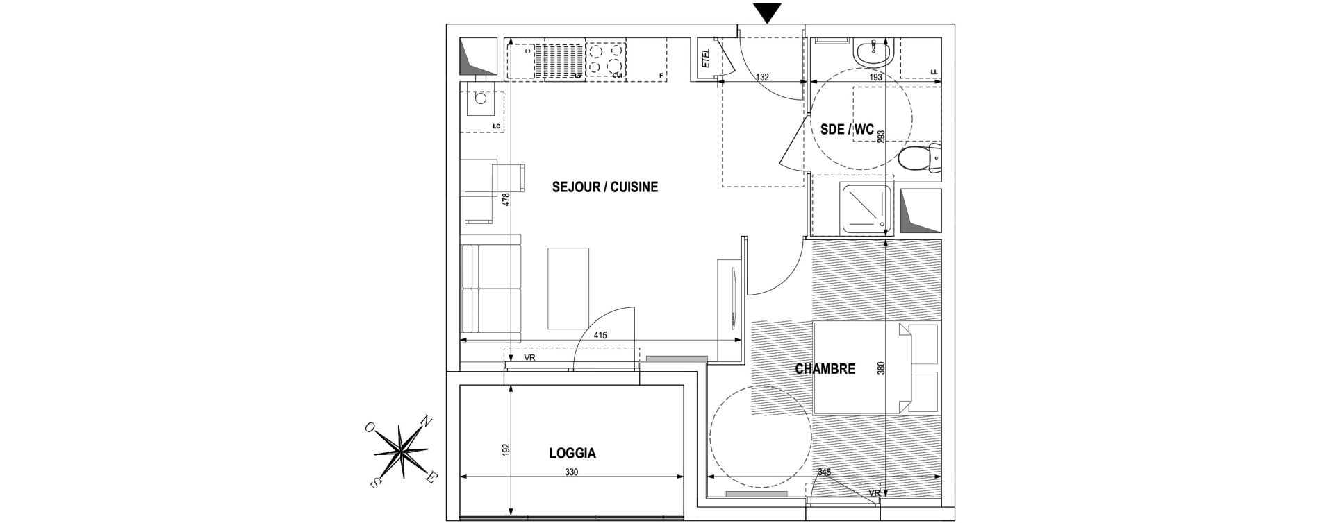 Appartement T2 de 39,18 m2 &agrave; Roubaix Fraternit&eacute;