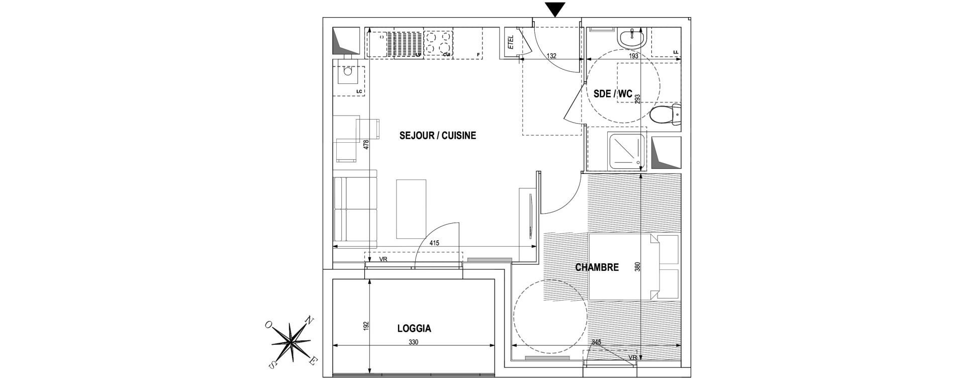 Appartement T2 de 39,18 m2 &agrave; Roubaix Fraternit&eacute;