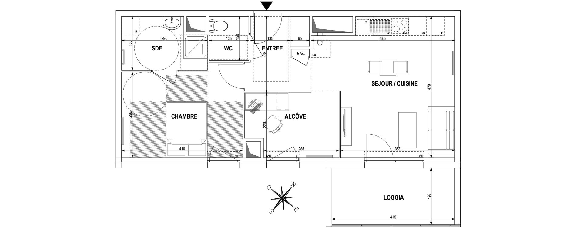 Appartement T2 de 50,78 m2 &agrave; Roubaix Fraternit&eacute;