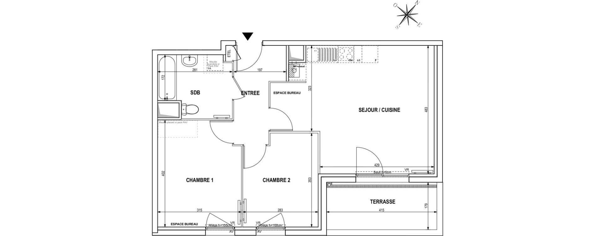 Appartement T3 de 59,01 m2 &agrave; Roubaix Fraternit&eacute;