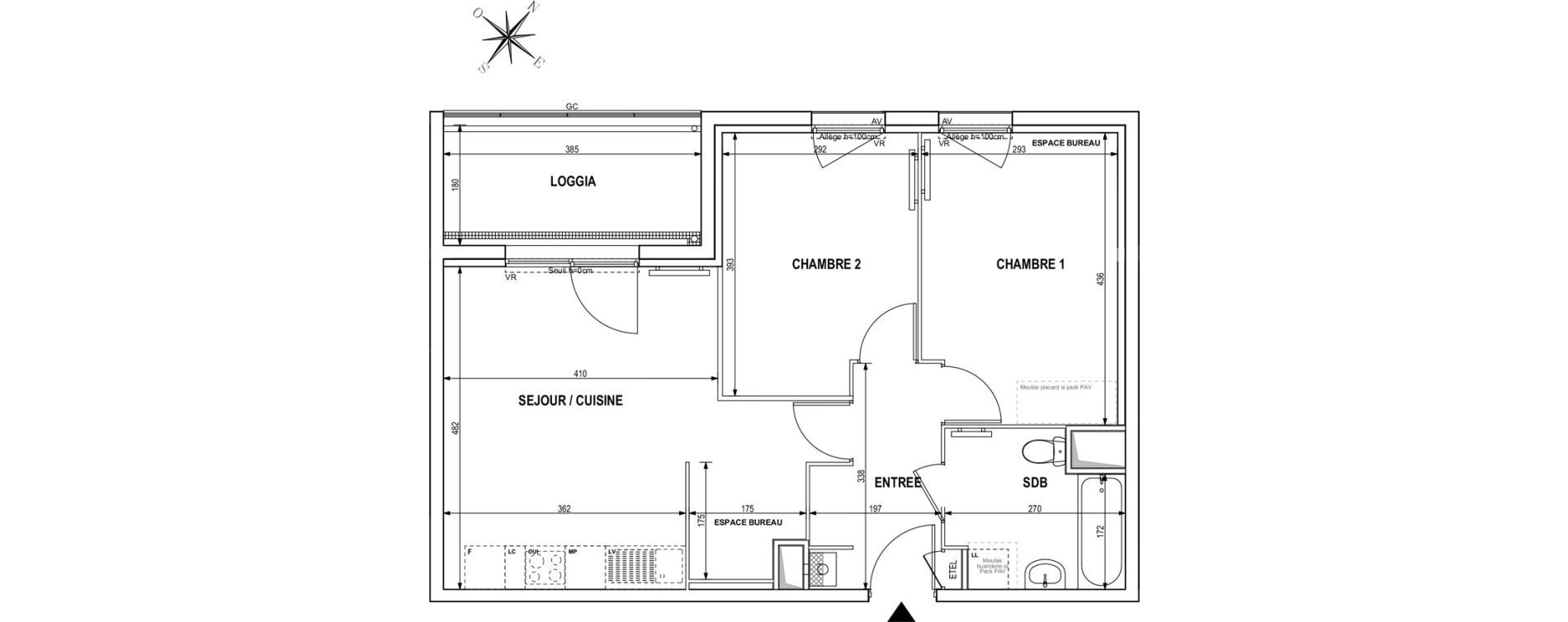 Appartement T3 de 58,08 m2 &agrave; Roubaix Fraternit&eacute;