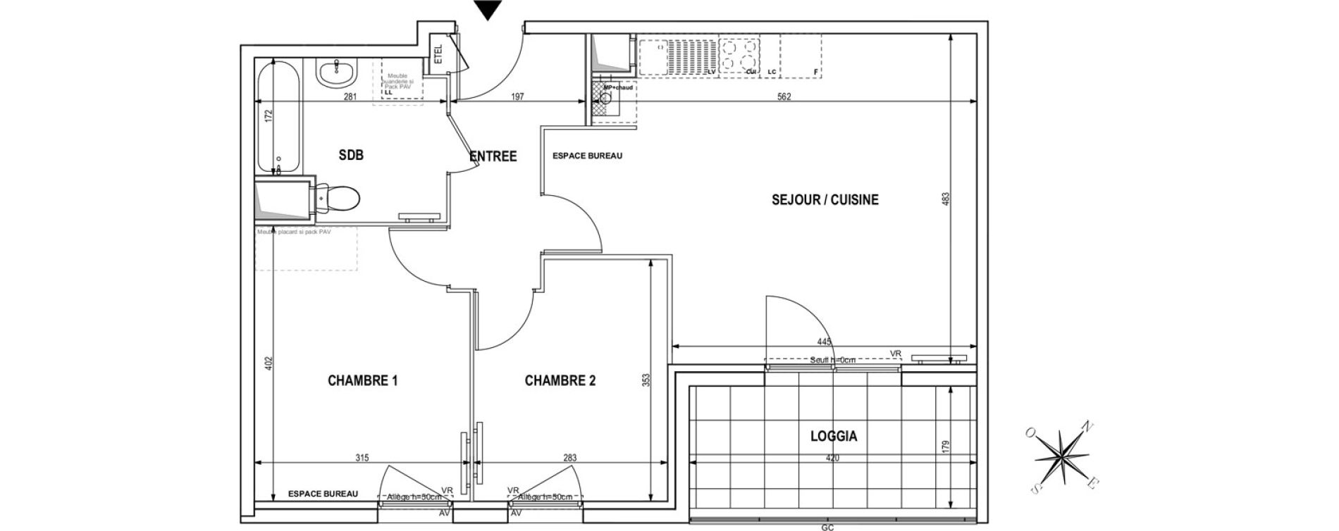 Appartement T3 de 59,78 m2 &agrave; Roubaix Fraternit&eacute;