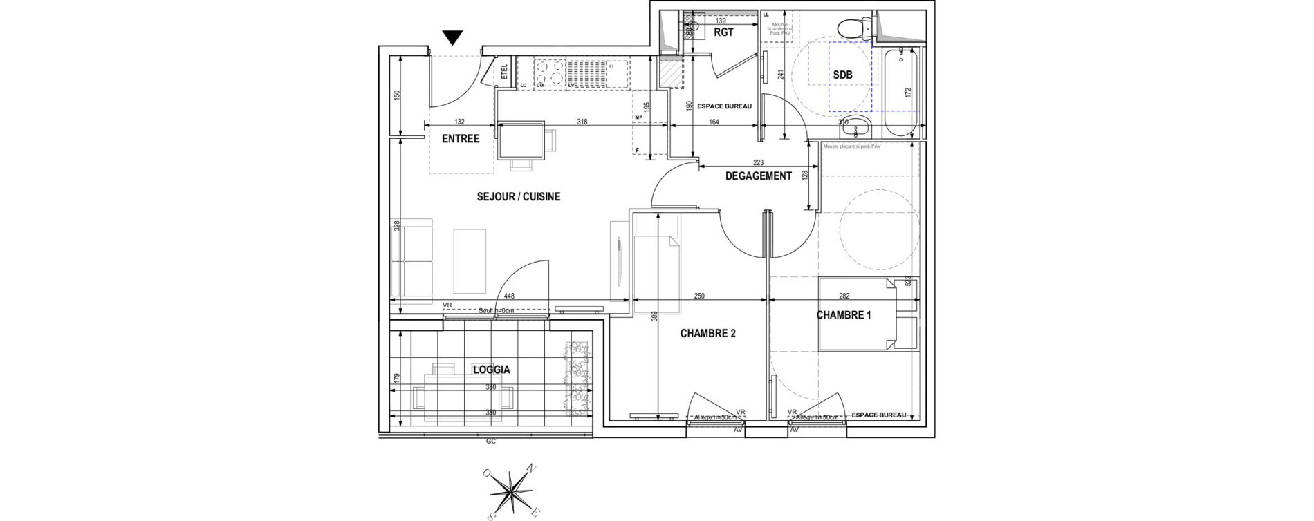 Appartement T3 de 61,14 m2 &agrave; Roubaix Fraternit&eacute;