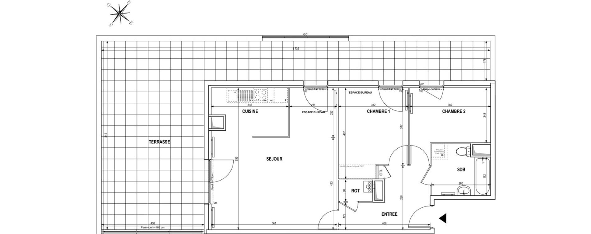 Appartement T3 de 71,89 m2 &agrave; Roubaix Fraternit&eacute;