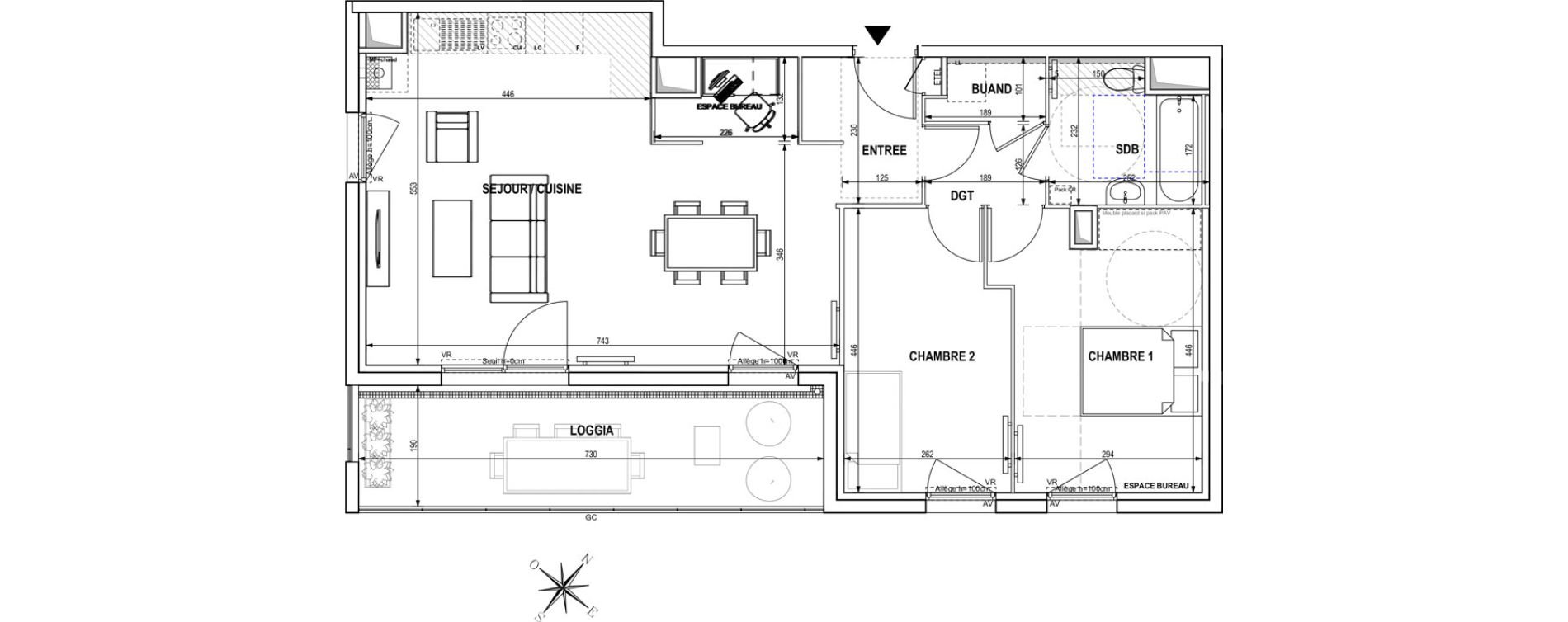 Appartement T3 de 74,68 m2 &agrave; Roubaix Fraternit&eacute;