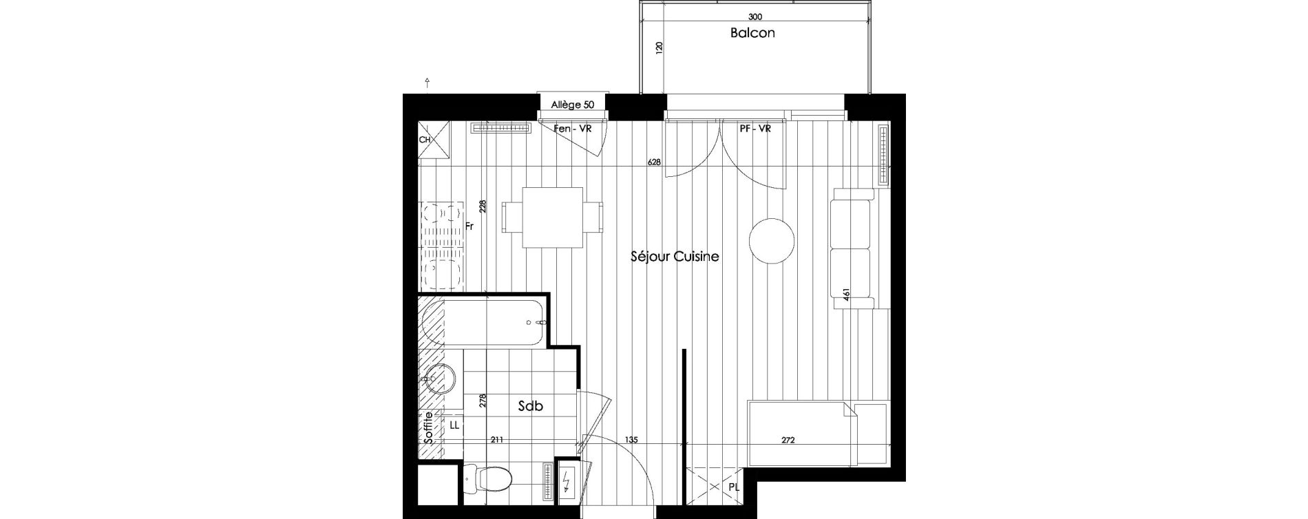 Appartement T1 de 30,20 m2 &agrave; Roubaix Vauban