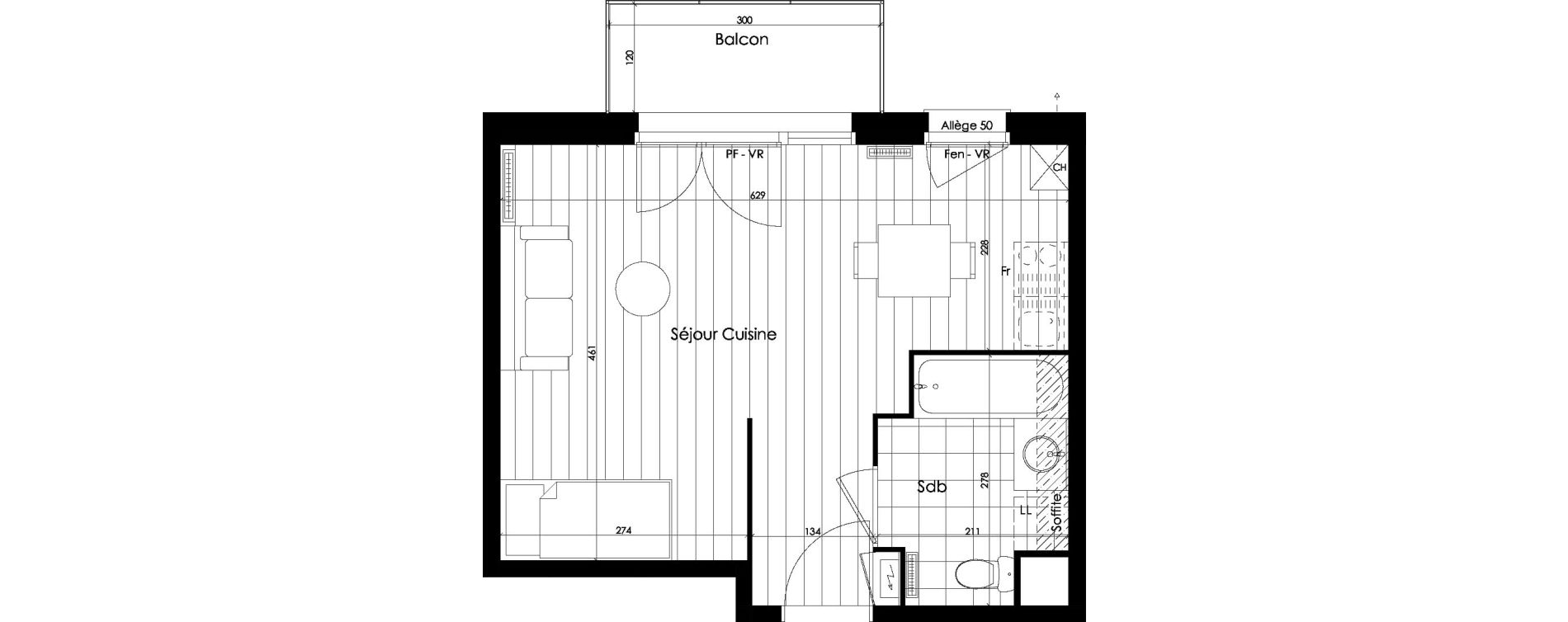 Appartement T1 de 29,86 m2 &agrave; Roubaix Vauban