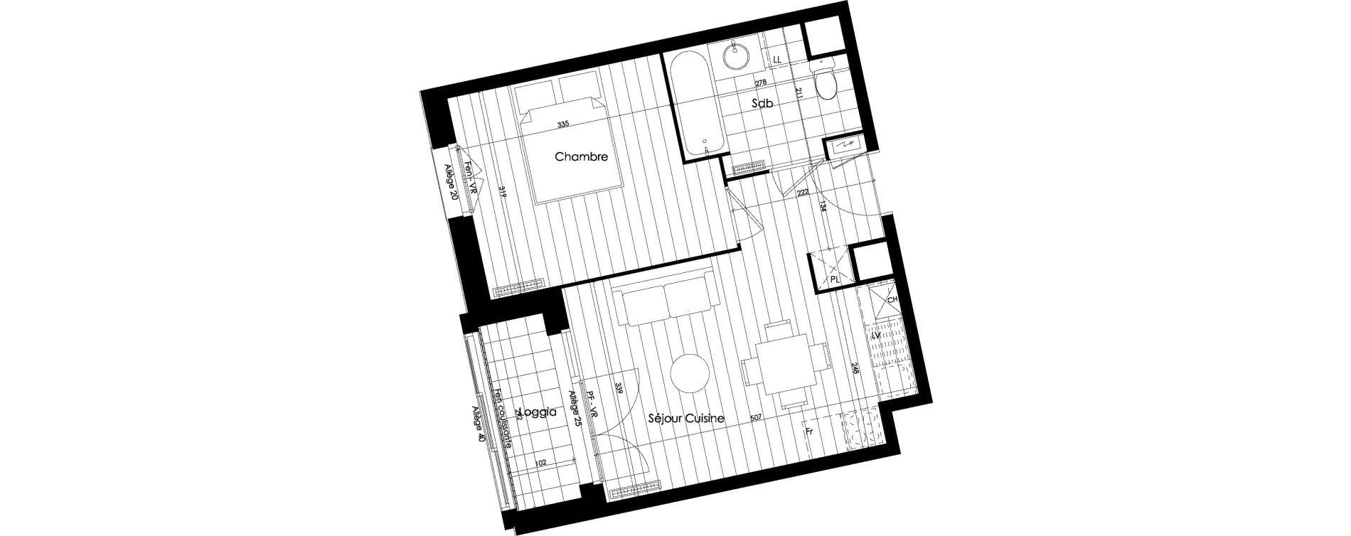 Appartement T2 de 35,27 m2 &agrave; Roubaix Vauban