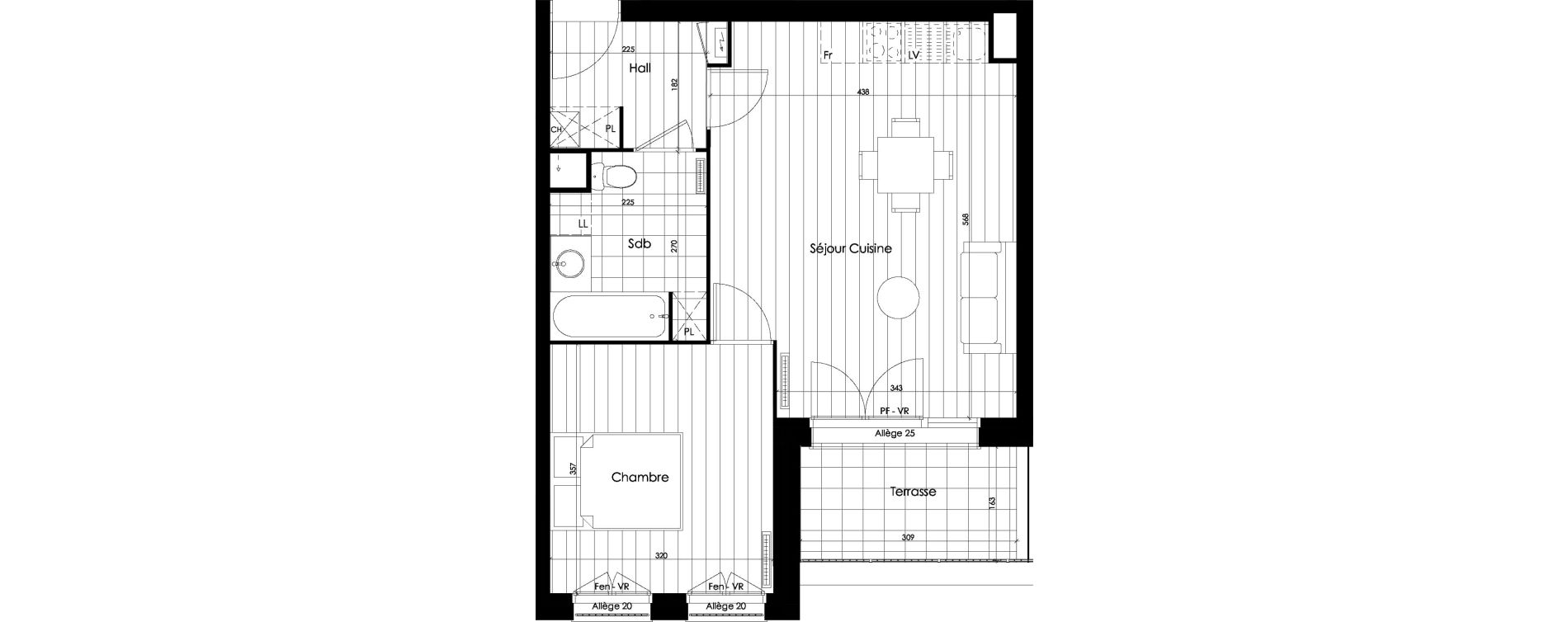 Appartement T2 de 44,60 m2 &agrave; Roubaix Vauban