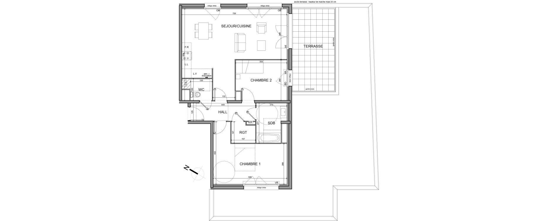 Appartement T3 de 74,30 m2 &agrave; Roubaix Fresnoy mackellerie
