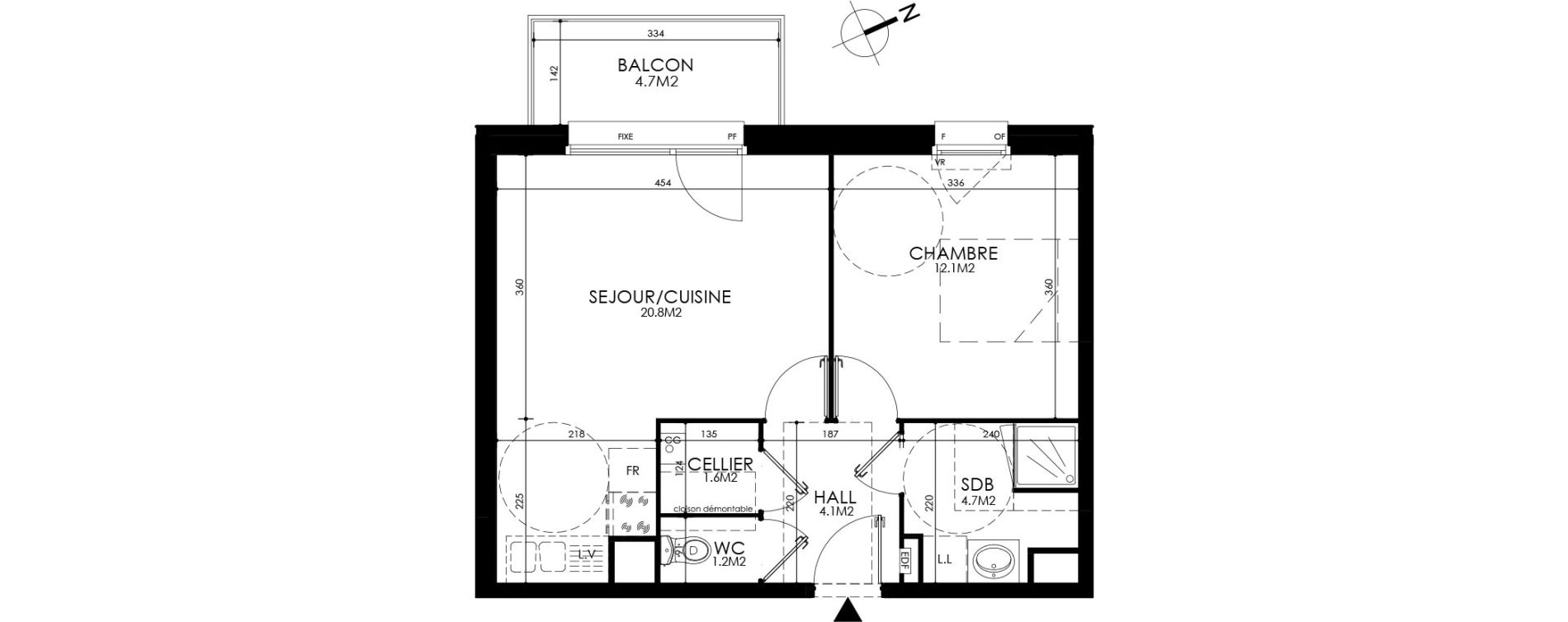 Appartement T2 de 44,50 m2 &agrave; Roubaix Centre