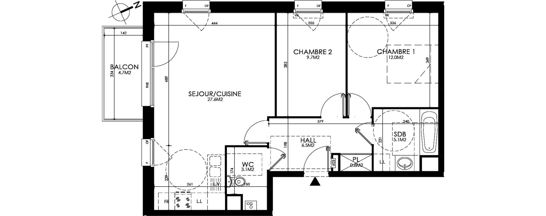 Appartement T3 de 64,80 m2 &agrave; Roubaix Centre