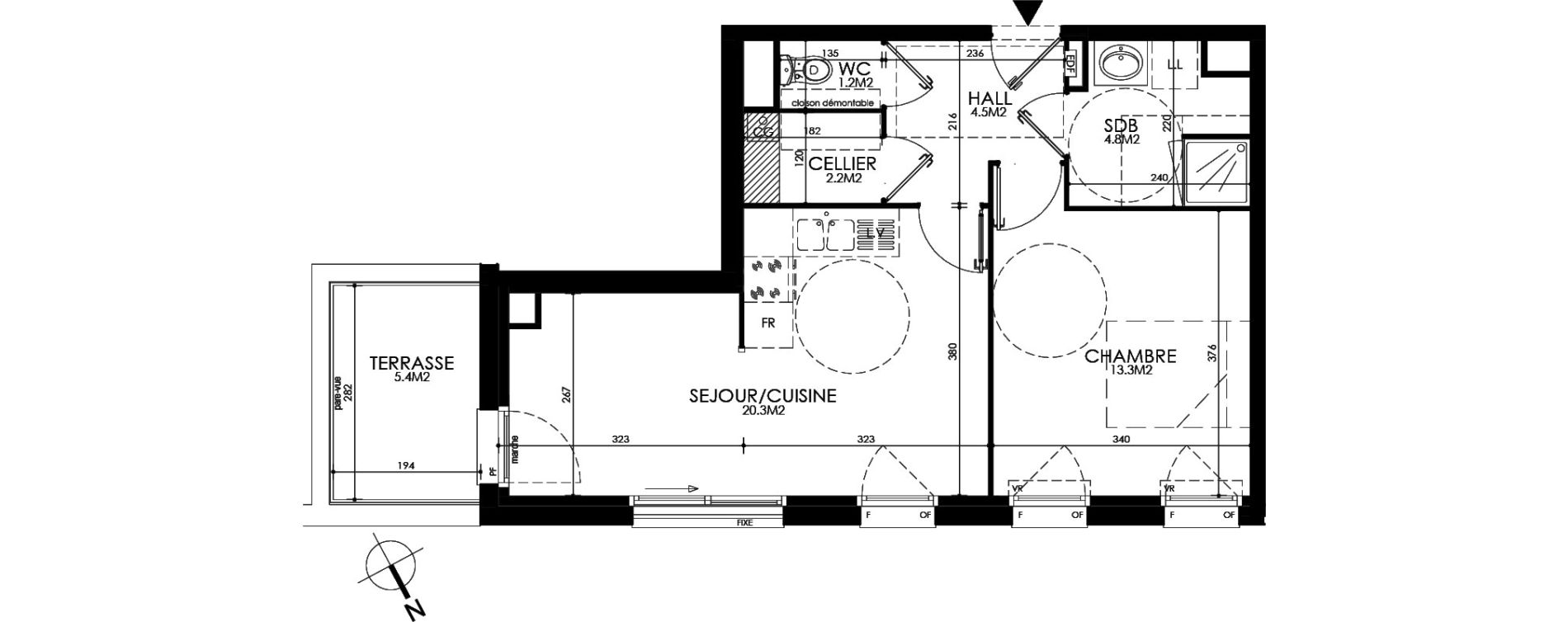 Appartement T2 de 46,30 m2 &agrave; Roubaix Centre