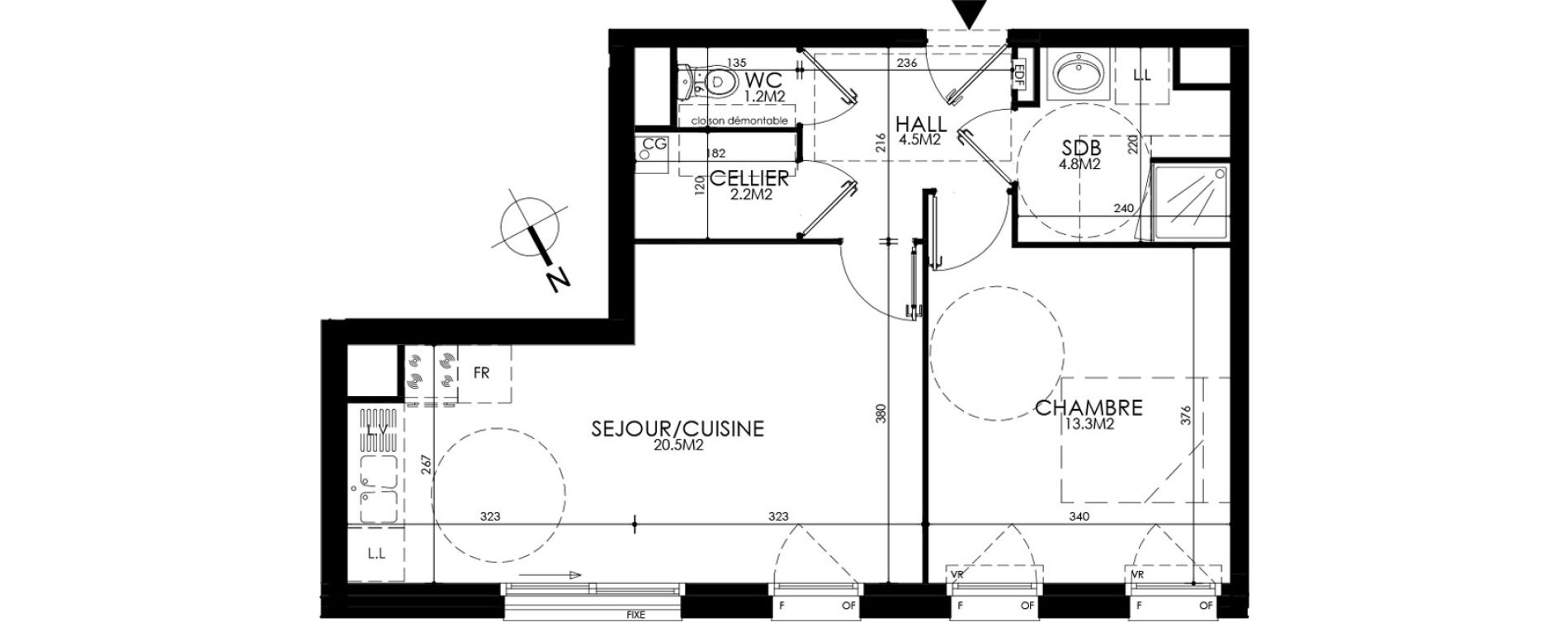 Appartement T2 de 46,50 m2 &agrave; Roubaix Centre