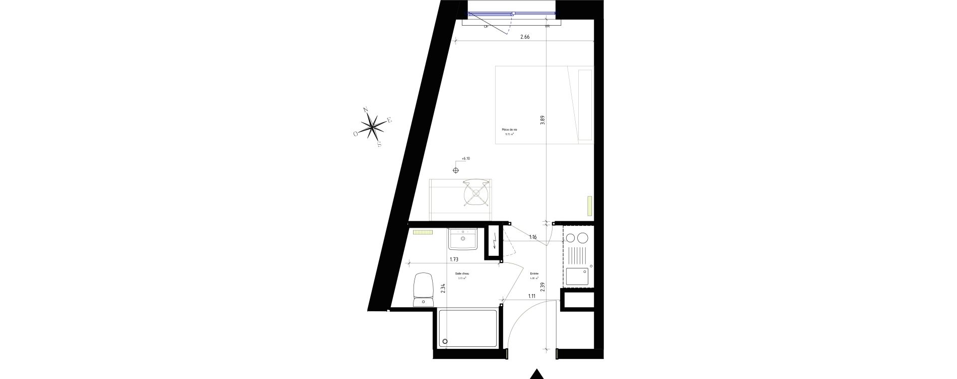 Appartement T1 de 19,88 m2 &agrave; Roubaix Campus - gare