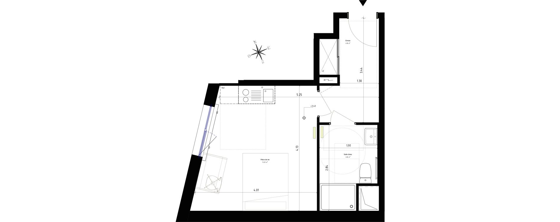Appartement T1 de 26,29 m2 &agrave; Roubaix Campus - gare