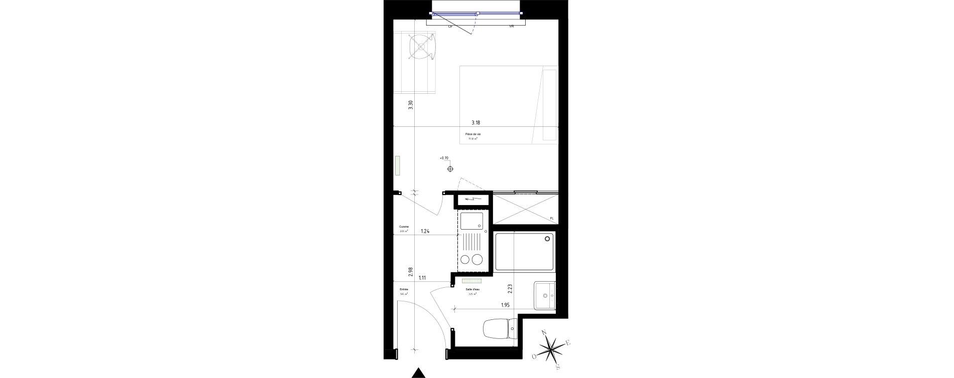 Appartement T1 de 18,87 m2 &agrave; Roubaix Campus - gare