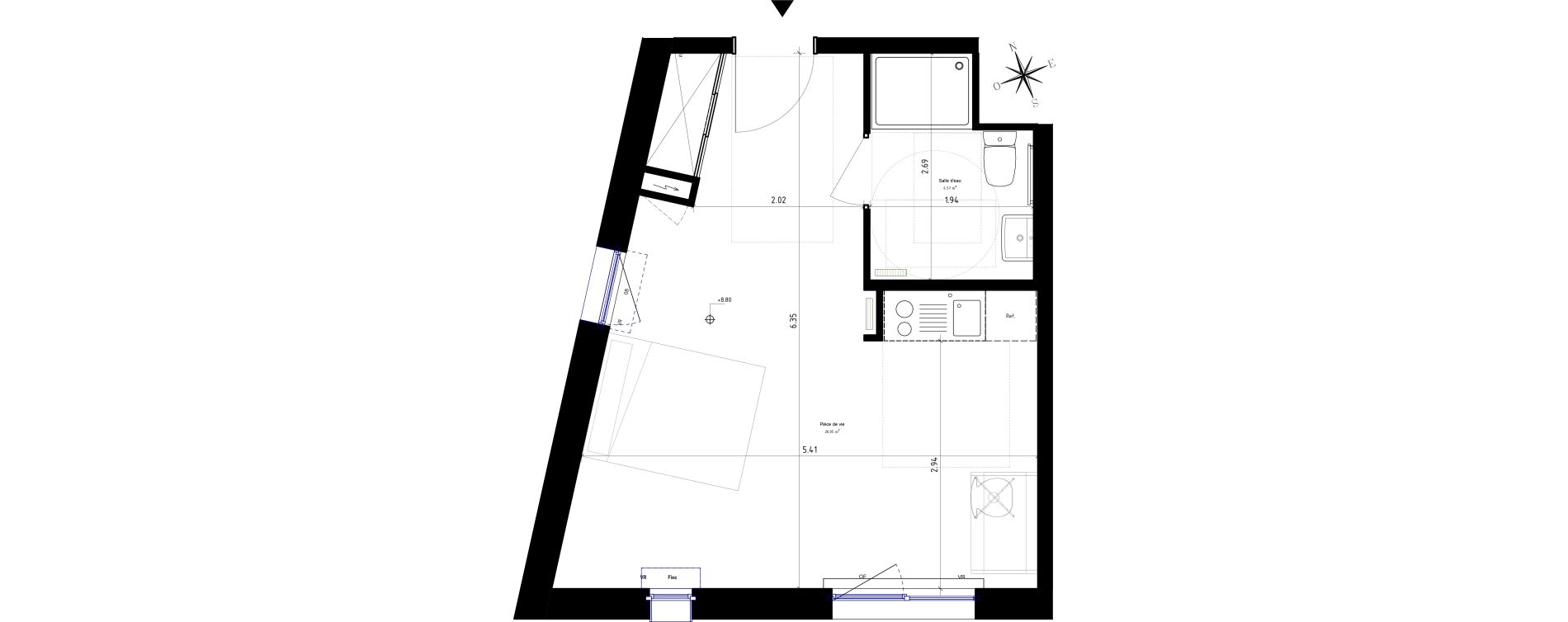 Appartement T1 de 30,62 m2 &agrave; Roubaix Campus - gare