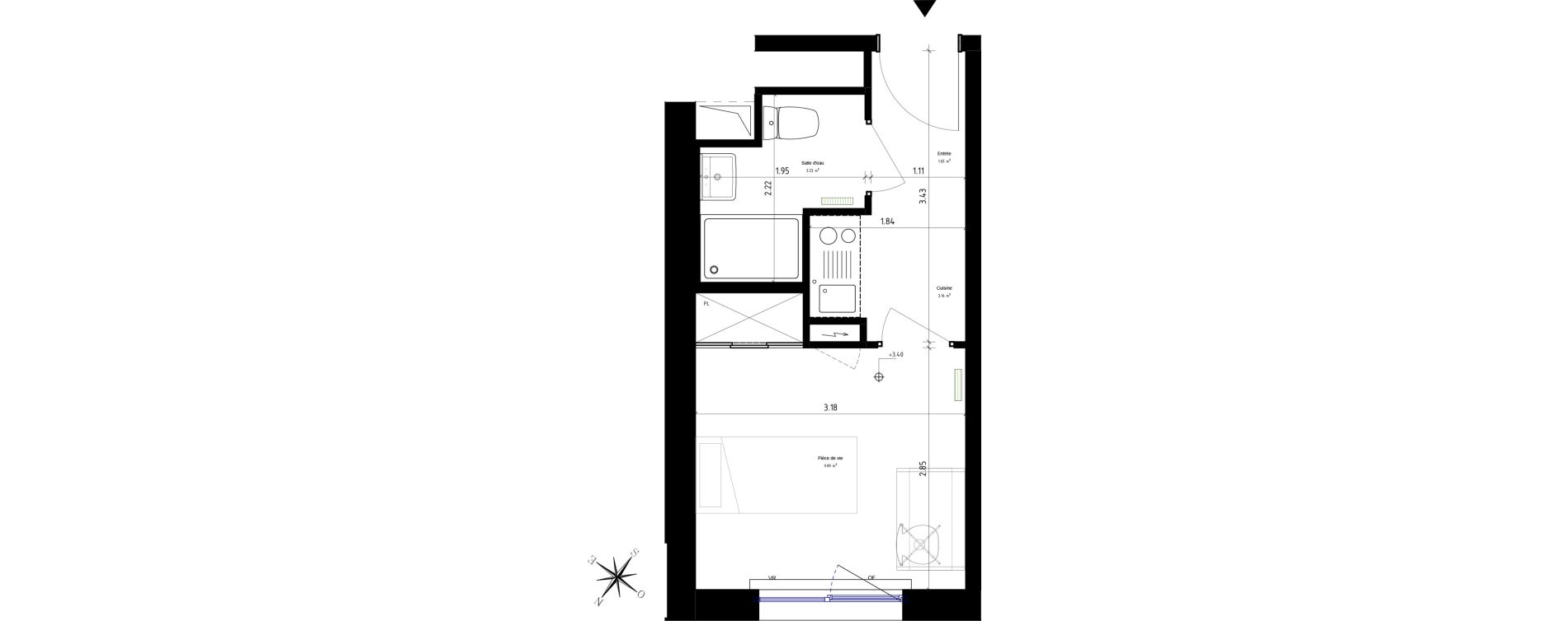 Appartement T1 de 17,93 m2 &agrave; Roubaix Campus - gare