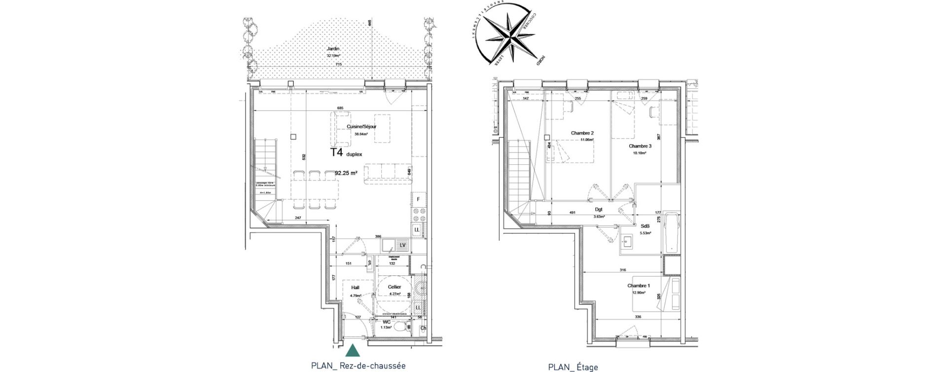 Appartement T4 de 92,25 m2 &agrave; Sainghin-En-Weppes Centre