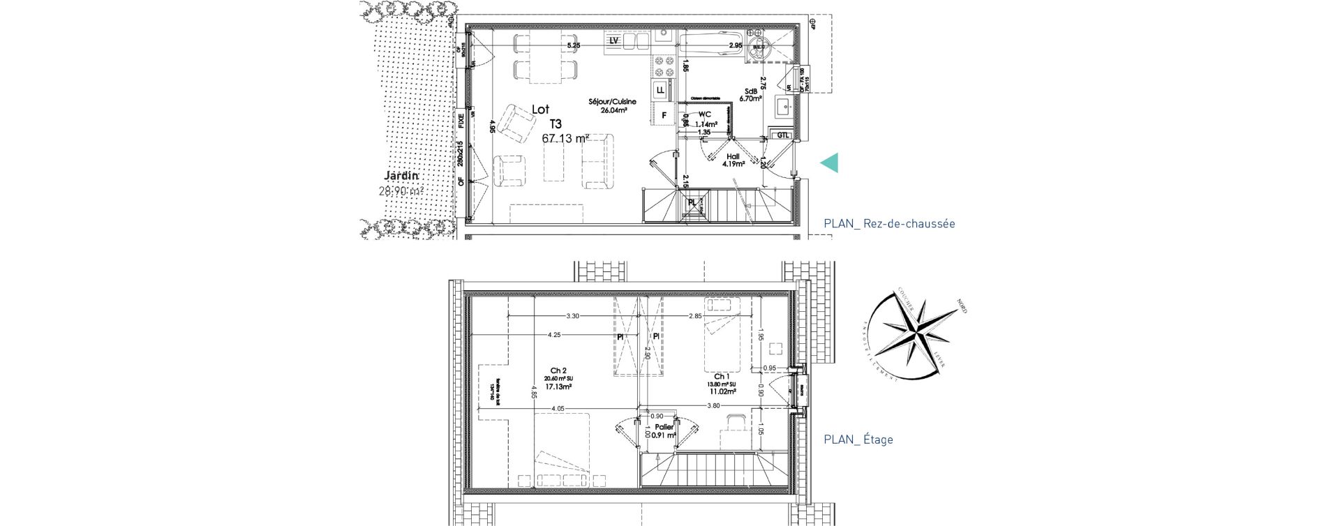 Maison T3 de 67,13 m2 &agrave; Sainghin-En-Weppes Centre