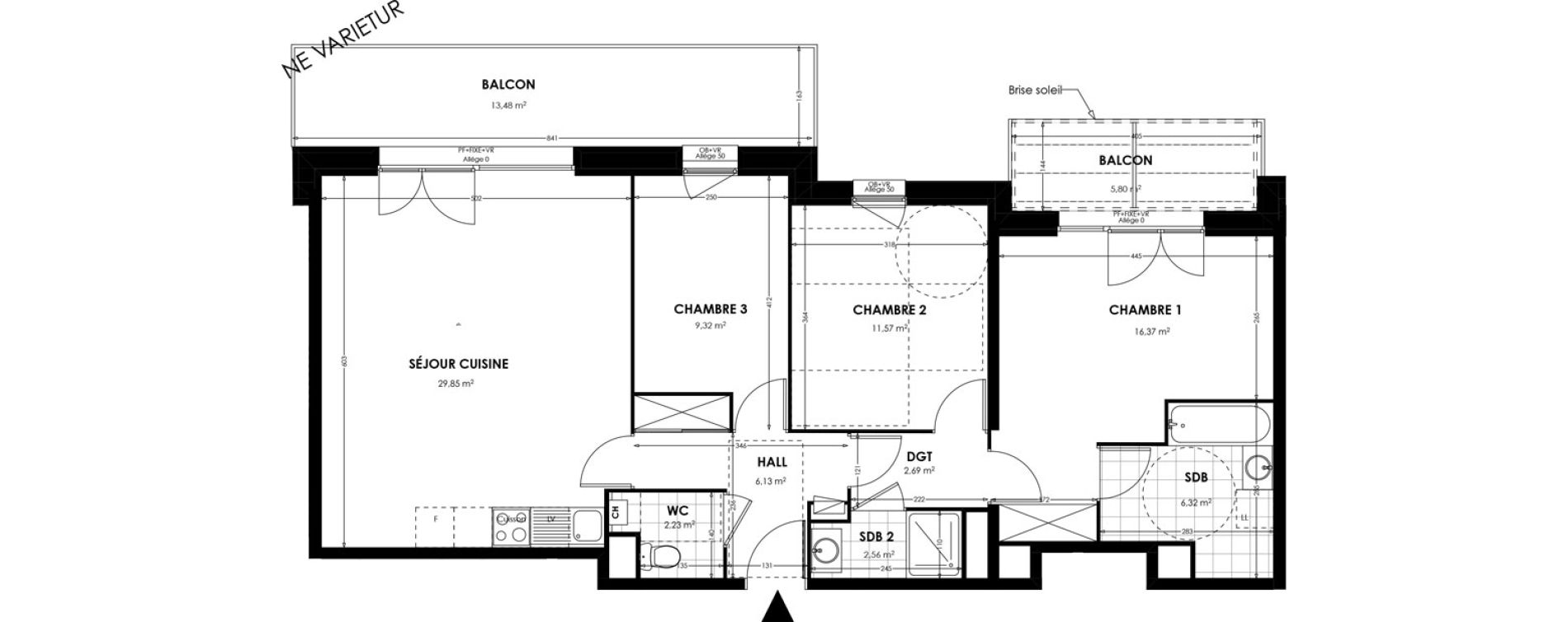 Appartement T4 de 87,04 m2 &agrave; Saint-Andr&eacute;-Lez-Lille Batailles et fleurs