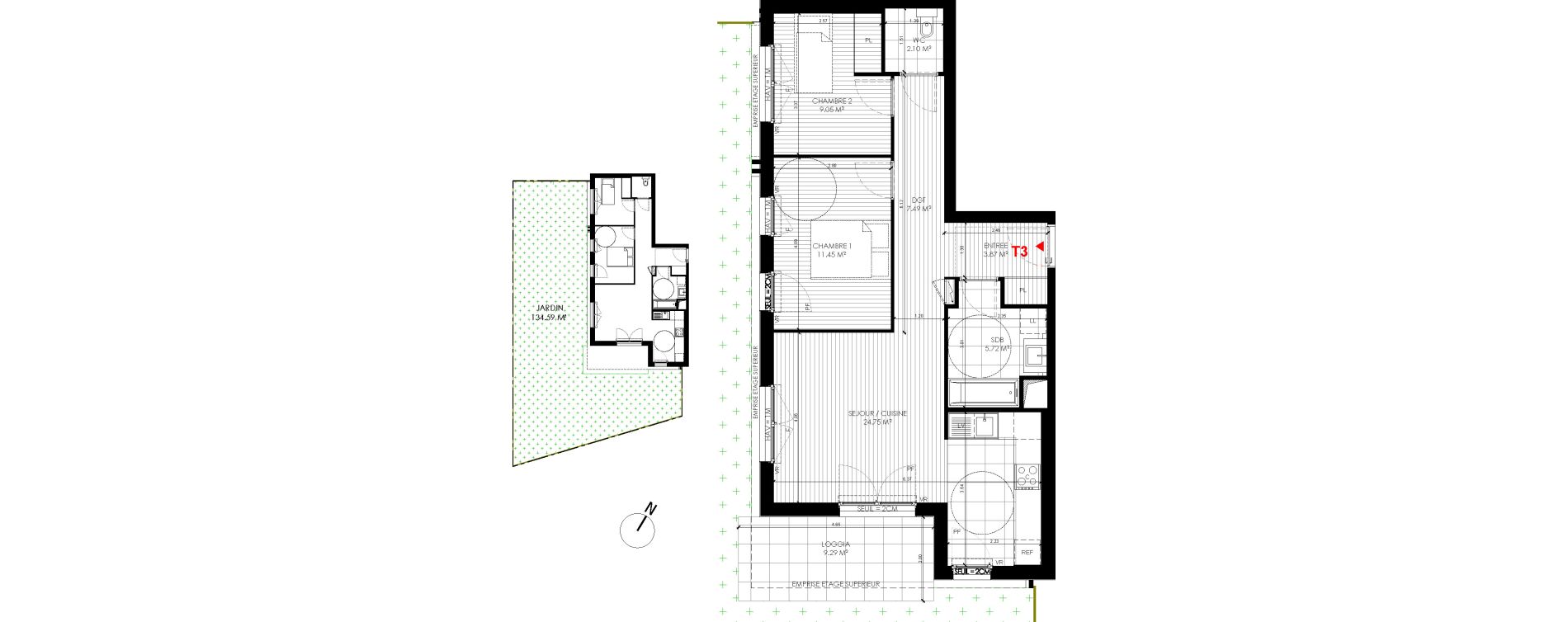 Appartement T3 de 64,43 m2 &agrave; Saint-Andr&eacute;-Lez-Lille Centre