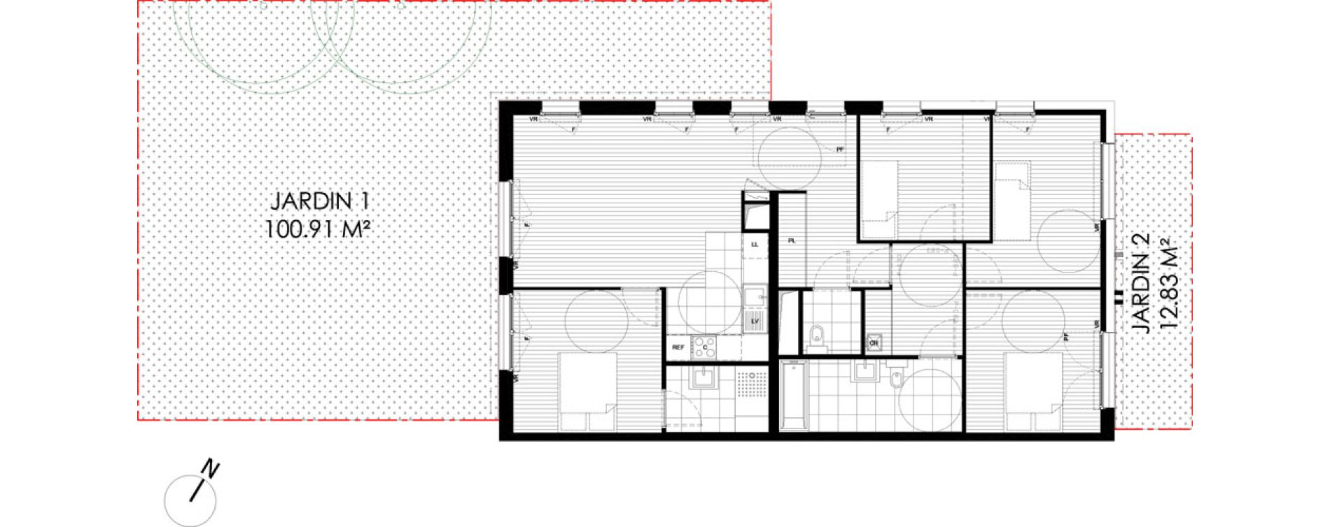 Appartement T5 de 96,43 m2 &agrave; Saint-Andr&eacute;-Lez-Lille Centre