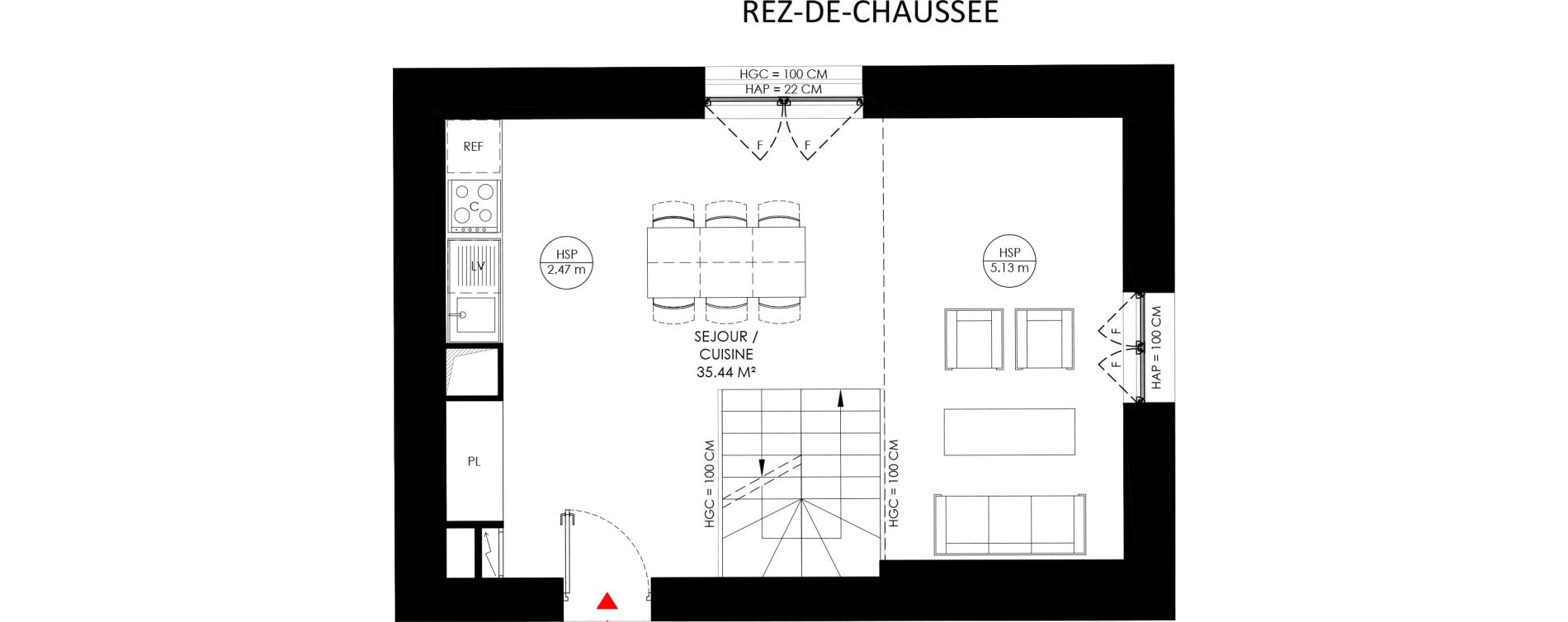 Triplex T4 de 92,80 m2 &agrave; Saint-Andr&eacute;-Lez-Lille Centre
