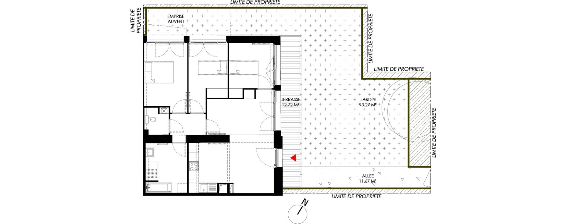 Appartement T4 de 75,45 m2 &agrave; Saint-Andr&eacute;-Lez-Lille Centre