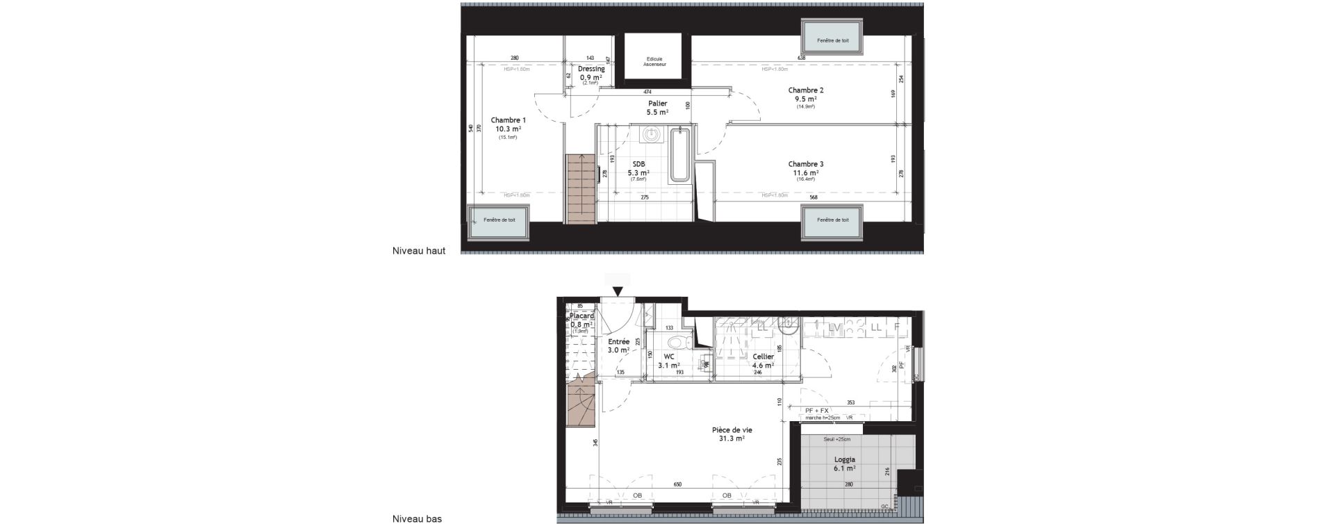 Duplex T4 de 85,90 m2 &agrave; Saint-Andr&eacute;-Lez-Lille Quai 22
