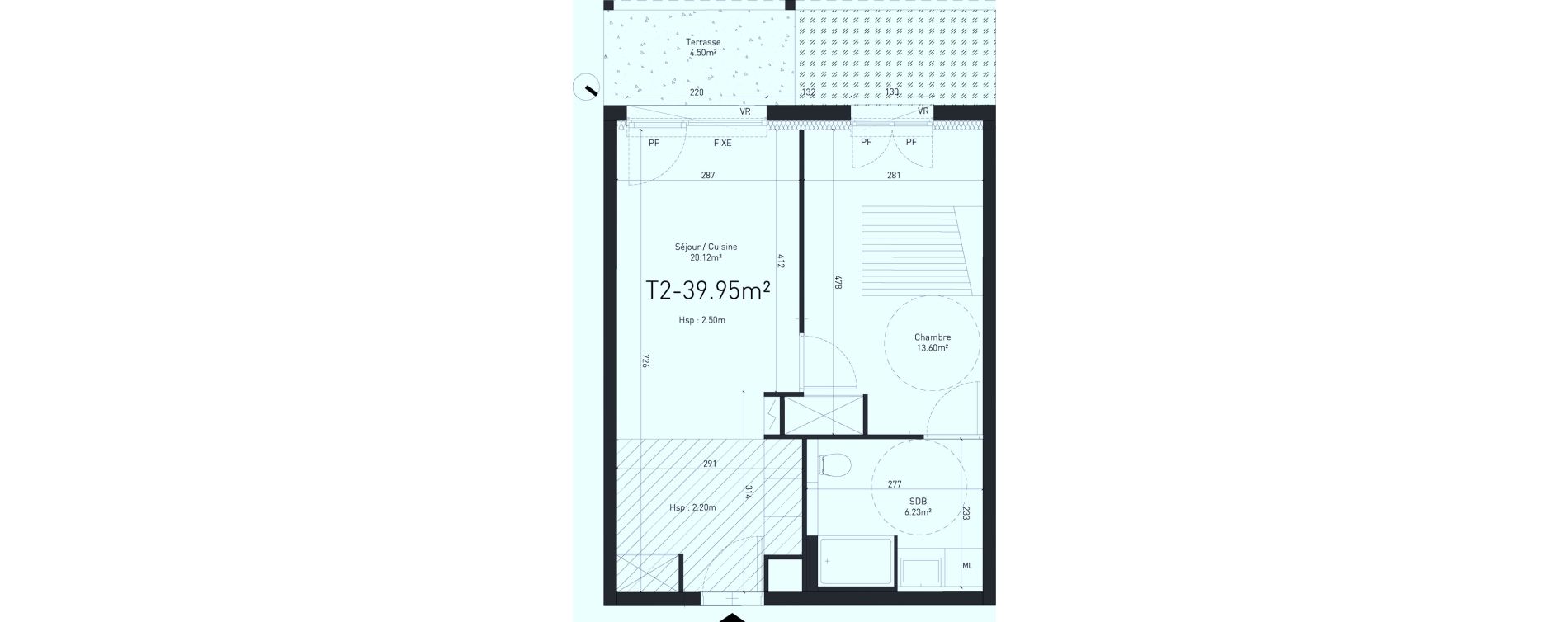Appartement T2 de 39,95 m2 &agrave; Saint-Saulve Centre