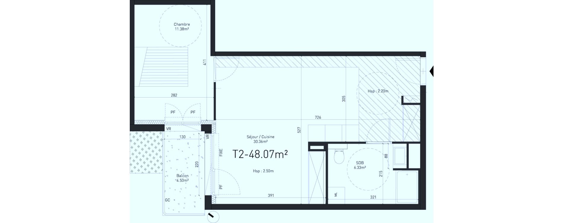 Appartement T2 de 48,07 m2 &agrave; Saint-Saulve Centre