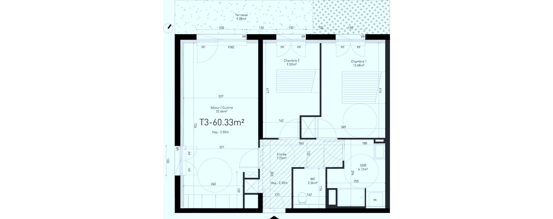 Appartement T3 de 60,33 m2 &agrave; Saint-Saulve Centre