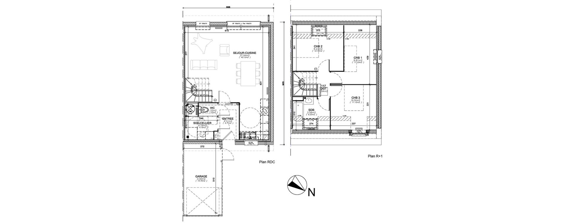 Maison T4 de 80,84 m2 &agrave; Salom&eacute; Centre