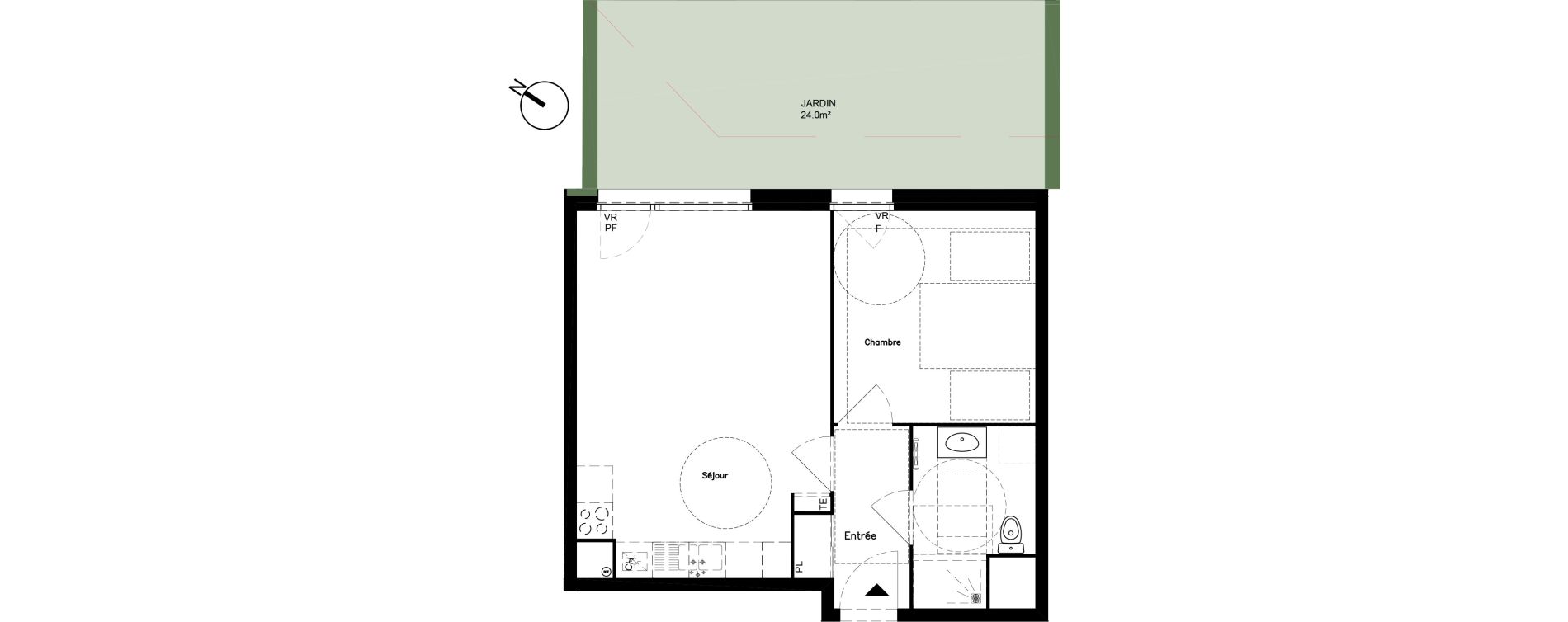 Appartement T2 de 45,20 m2 &agrave; Santes Centre