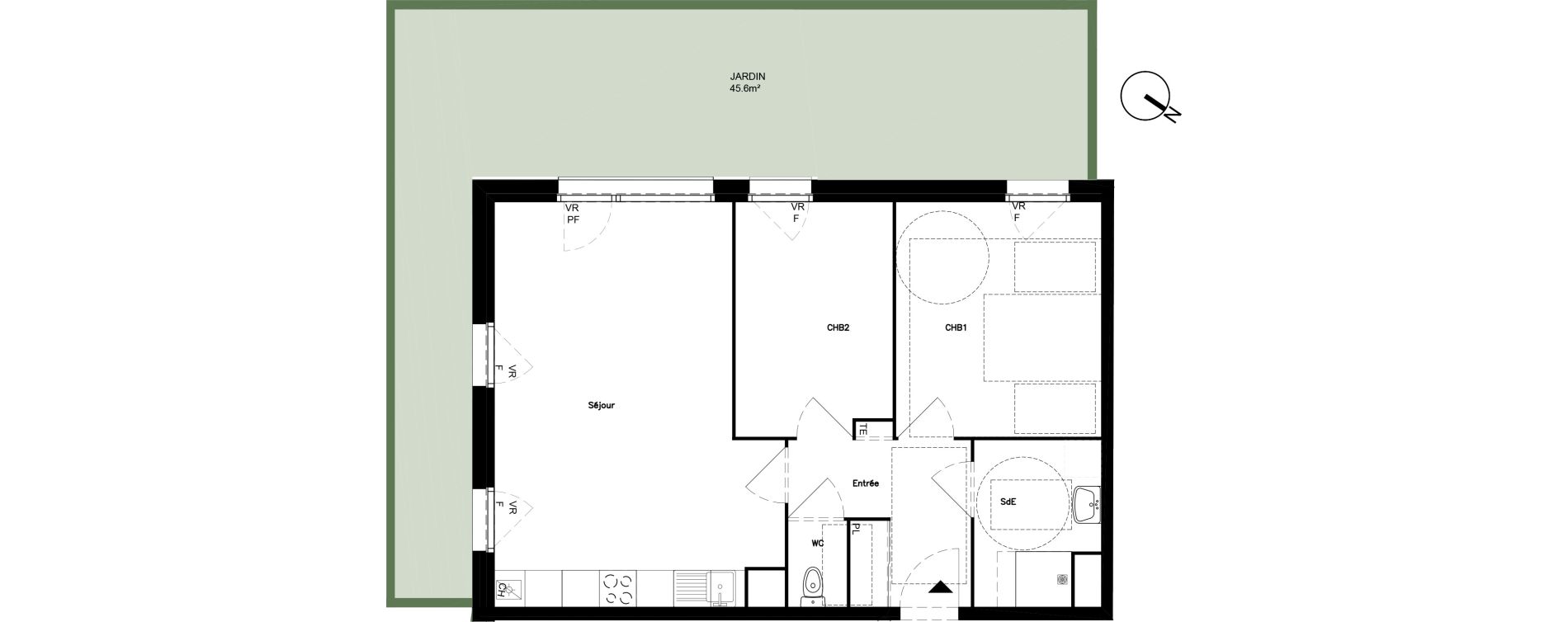 Appartement T3 de 61,90 m2 &agrave; Santes Centre