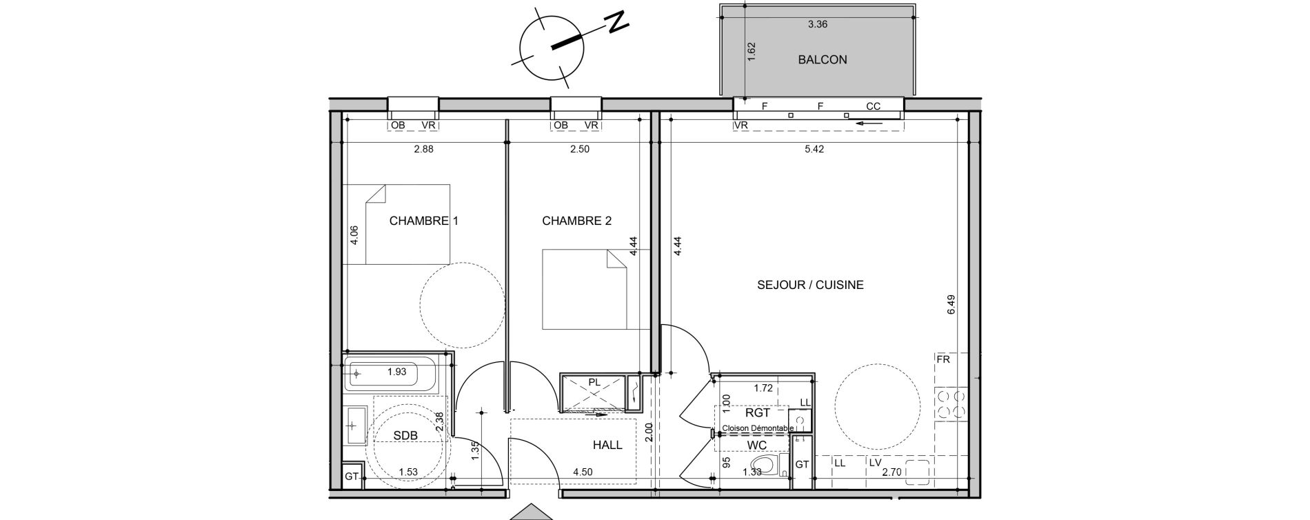 Appartement T3 de 68,88 m2 &agrave; Seclin Centre