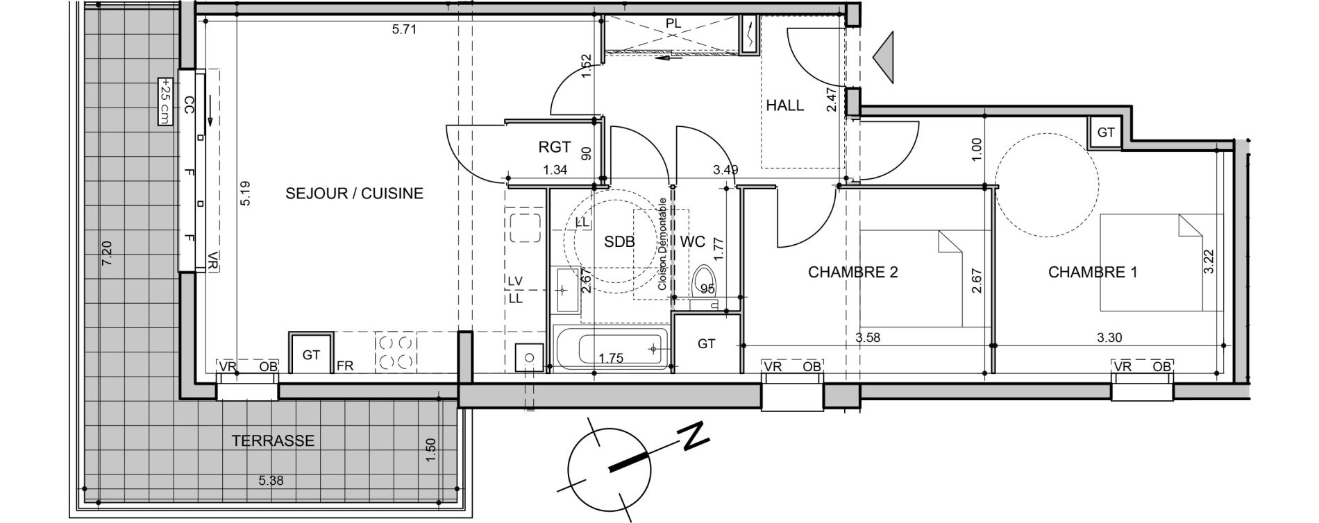 Appartement T3 de 62,67 m2 &agrave; Seclin Centre