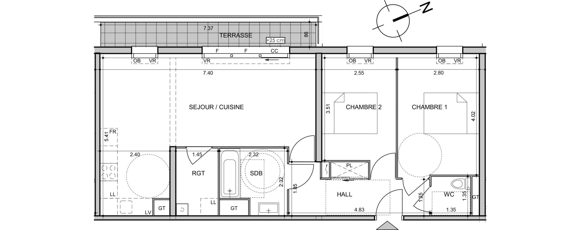 Appartement T3 de 66,37 m2 &agrave; Seclin Centre