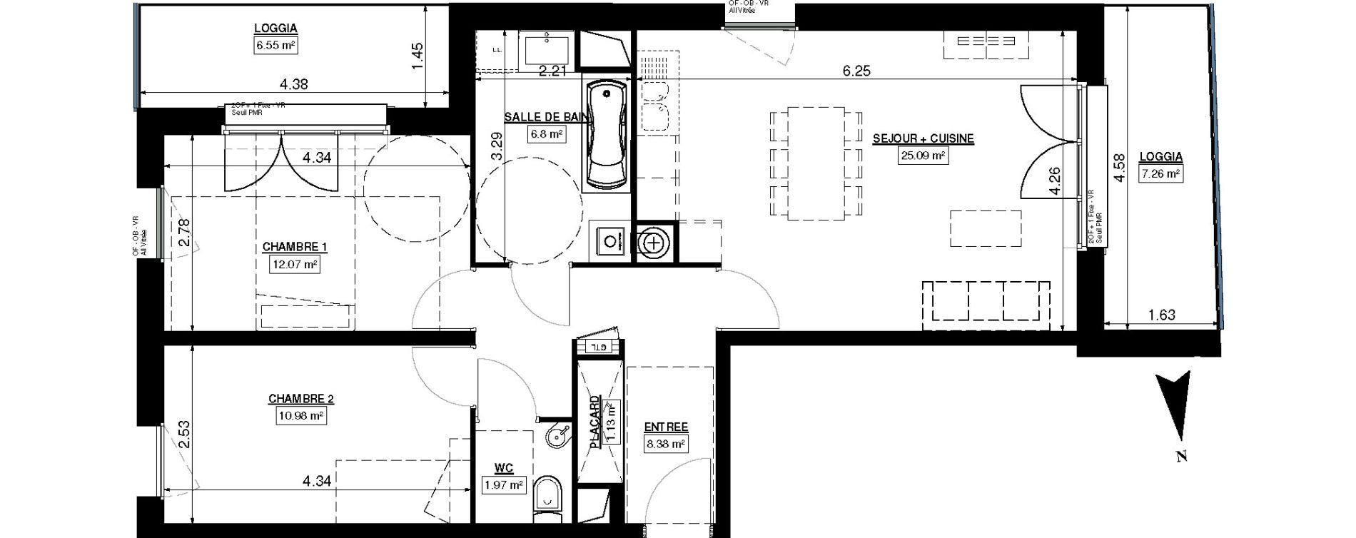 Appartement T3 de 66,42 m2 &agrave; Seclin Centre