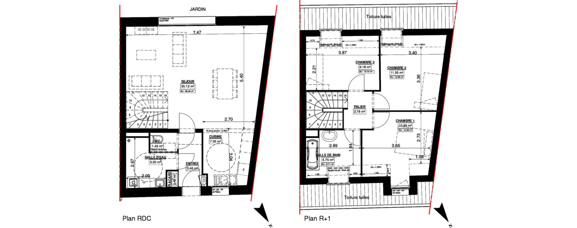 Maison T4 de 93,34 m2 &agrave; Seclin Centre