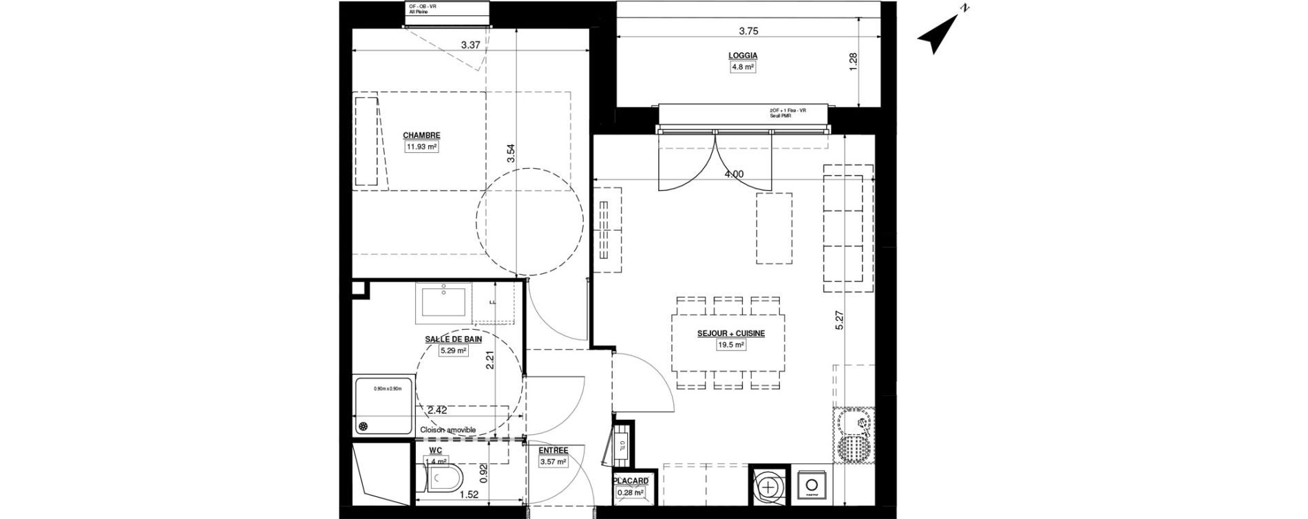Appartement T2 de 41,97 m2 &agrave; Seclin Centre