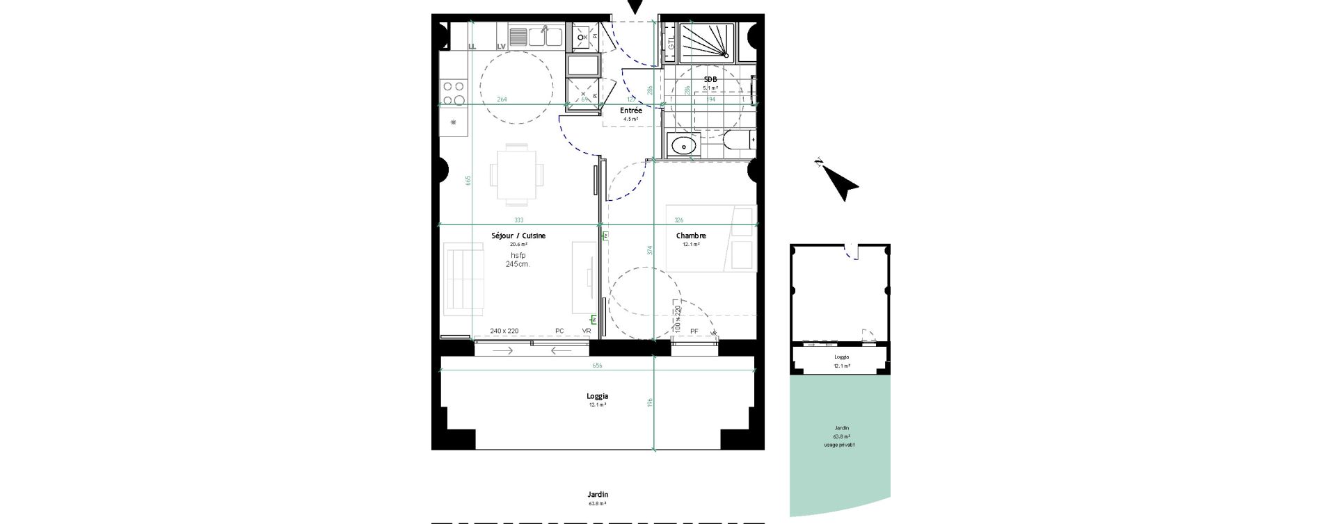 Appartement T2 de 42,30 m2 &agrave; Tourcoing Gambetta