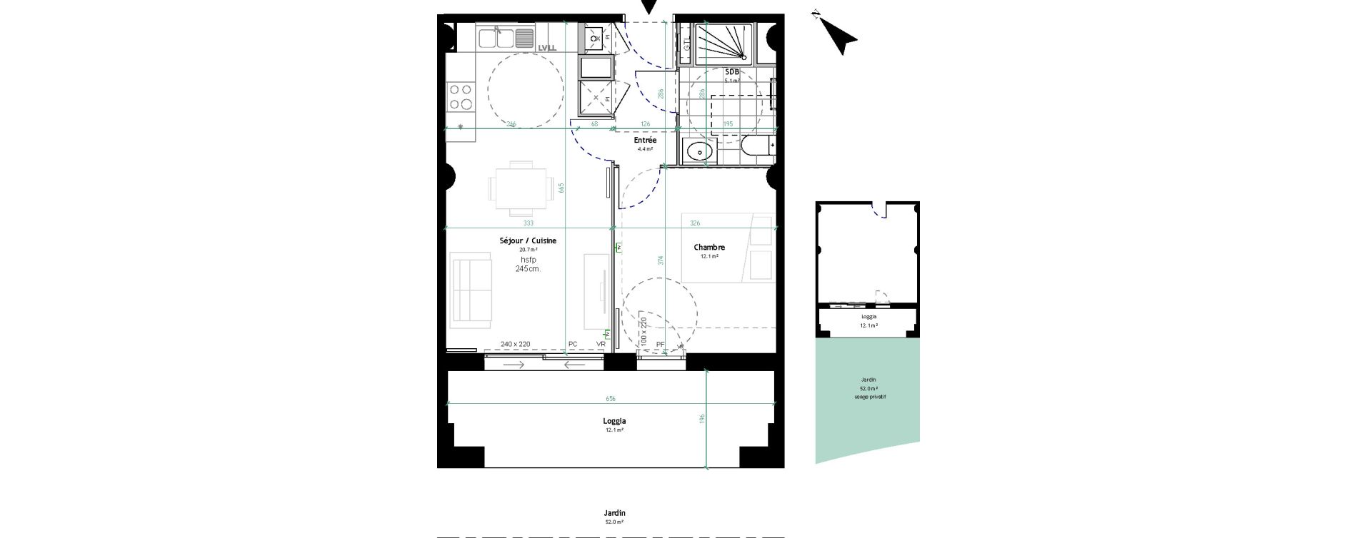 Appartement T2 de 42,30 m2 &agrave; Tourcoing Gambetta