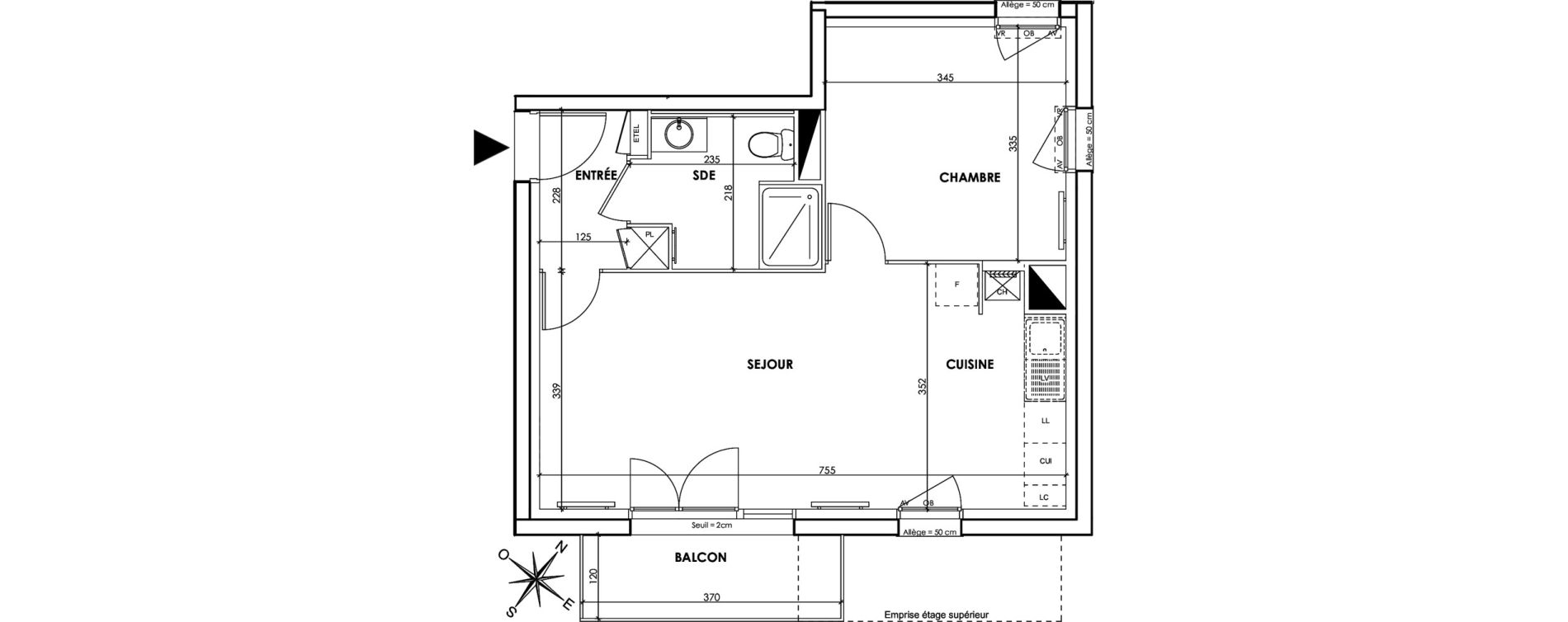 Appartement T2 de 45,33 m2 &agrave; Tourcoing Clinquet - bois d achelles